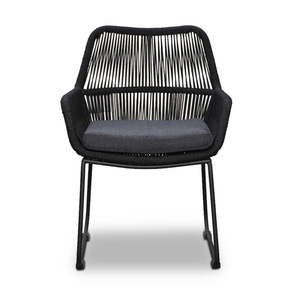 Cork/Chester zwart dining tuinset 5-delig | rope + aluminium | 135cm rond