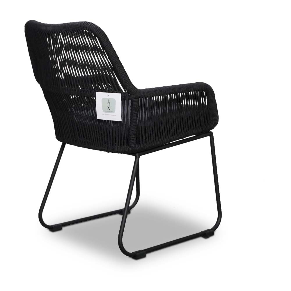 Cork/Chester zwart dining tuinset 5-delig | rope + aluminium | 135cm rond