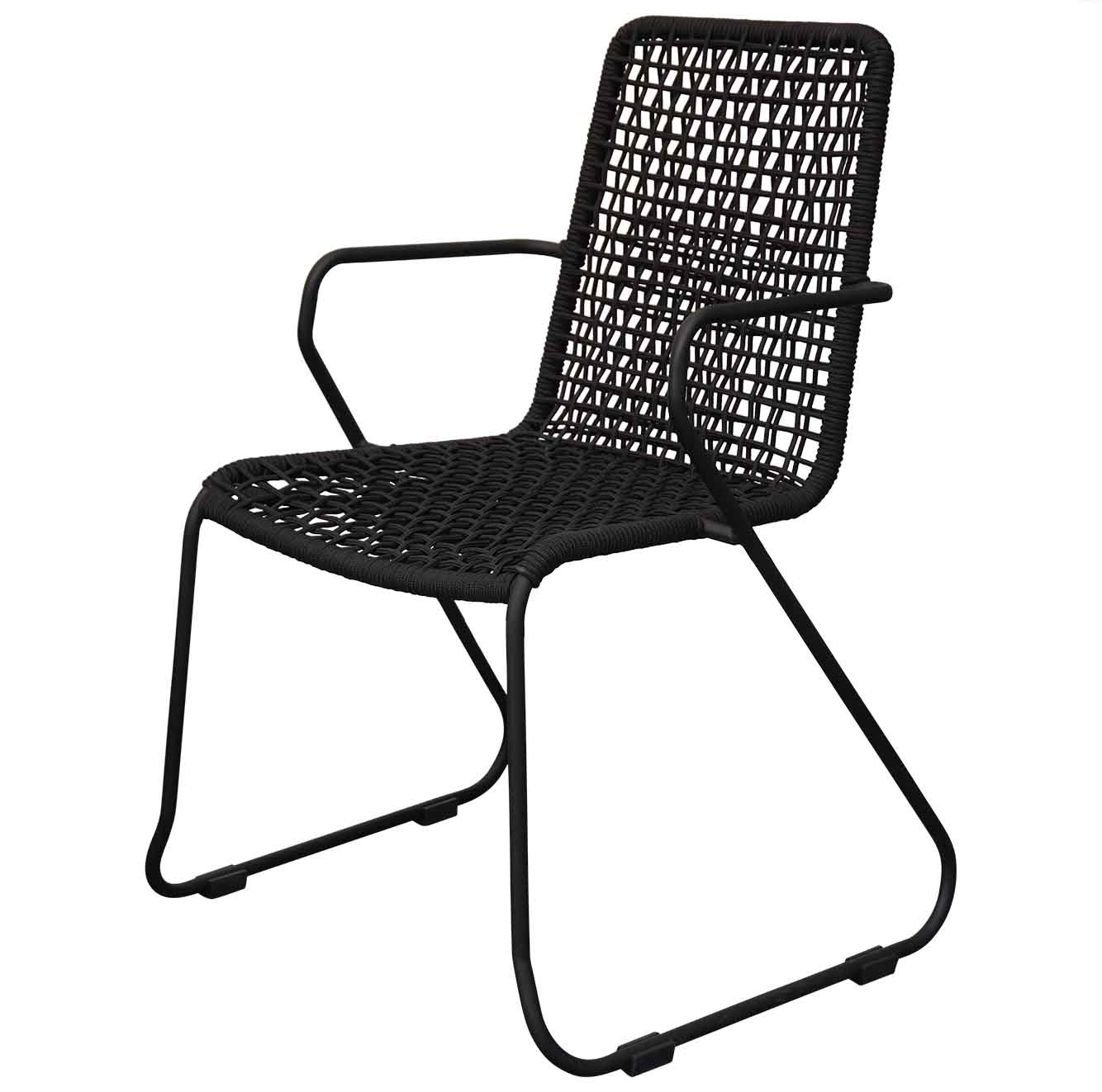 Cork/Mendes zwart dining tuinset 5-delig | hardhout + staal | 135cm rond