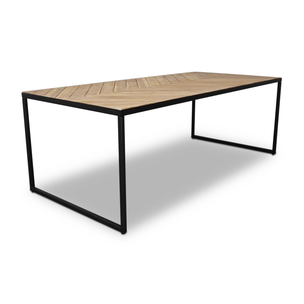 Kampa/Karlstad wit dining tuinset 7-delig | hardhout + staal | 210cm