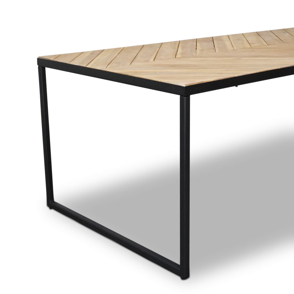 Kampa/Karlstad wit dining tuinset 7-delig | hardhout + staal | 210cm