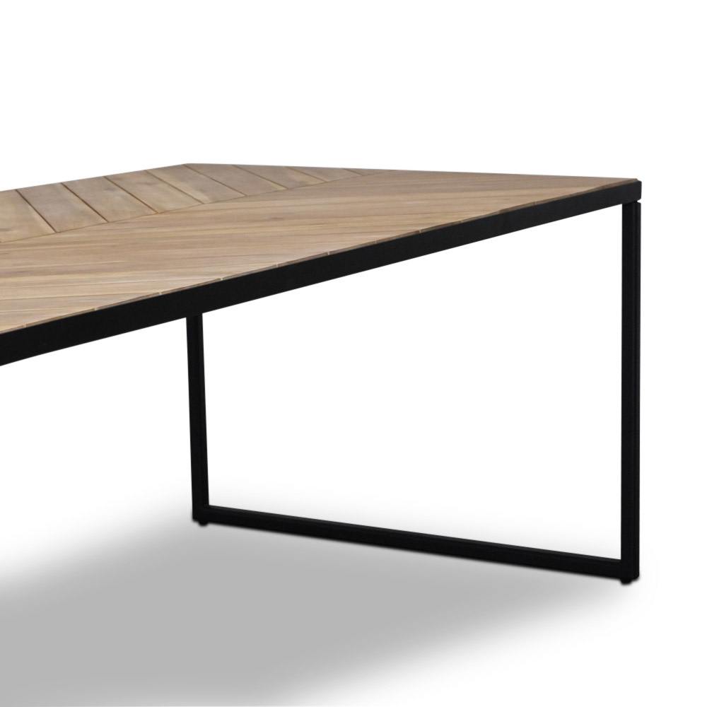 Kampa/Mendes zwart dining tuinset 7-delig | hardhout + staal | 210cm