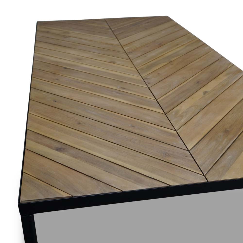 Kampa/Mendes zwart dining tuinset 7-delig | hardhout + staal | 210cm
