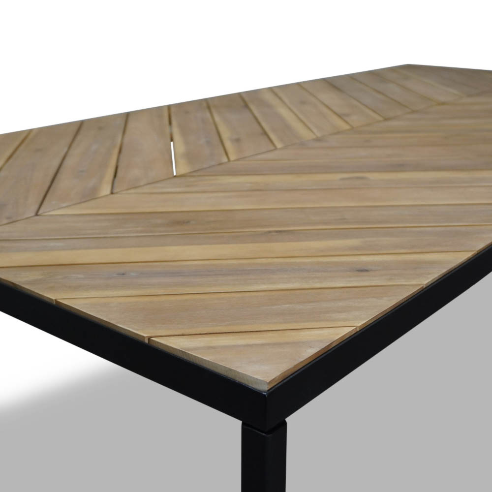Kampa/Mendes zwart dining tuinset 7-delig | hardhout + staal | 210cm