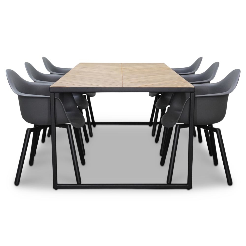 Kampa/Montreux dining tuinset 7-delig | hardhout + staal | 210cm
