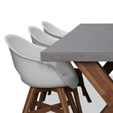 Norwich/Karlstad wit dining tuinset | 6 personen | betonlook + kunststof | 250cm