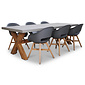 BUITEN living Norwich/Karlstad antraciet dining tuinset | 6 personen | betonlook + hardhout | 250cm