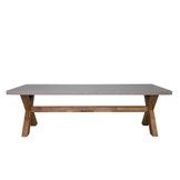 Norwich/Karlstad antraciet dining tuinset | 6 personen | betonlook + hardhout | 250cm