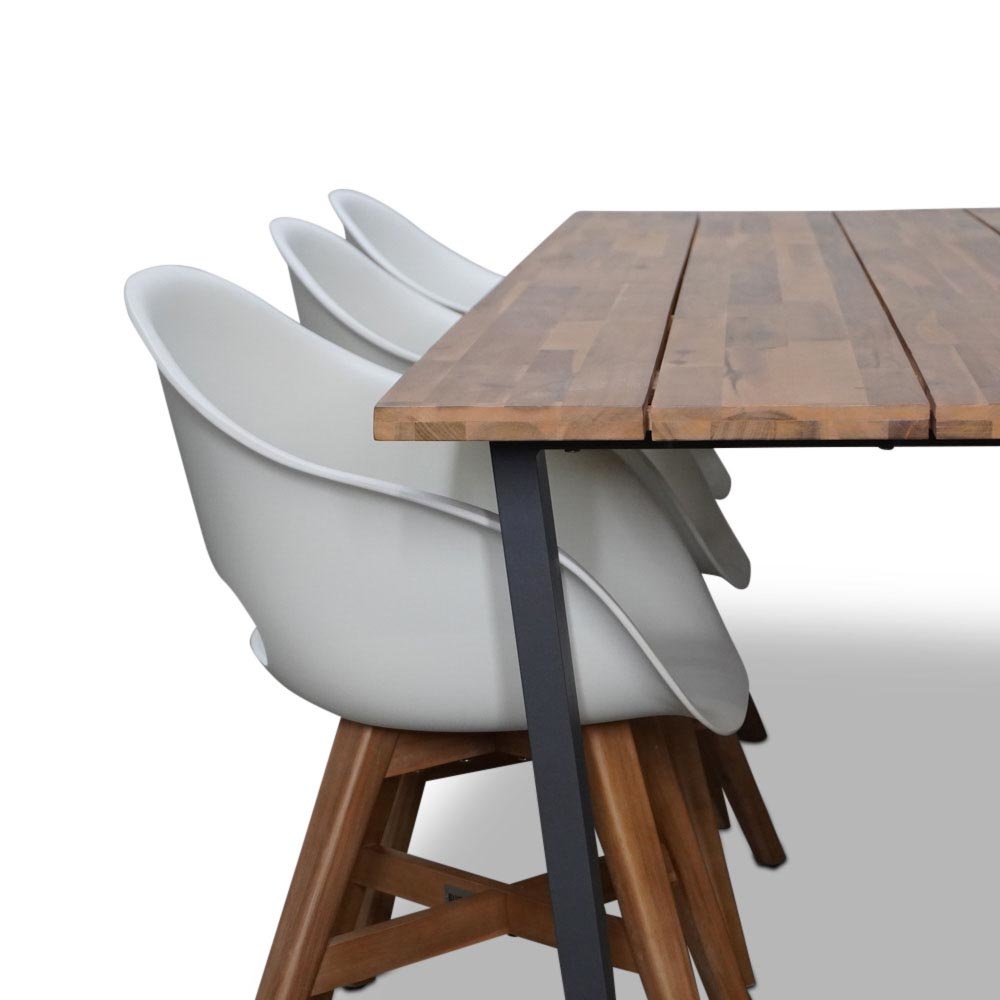 Sunbury dining tuintafel | aluminium + hardhout | 240x100cm