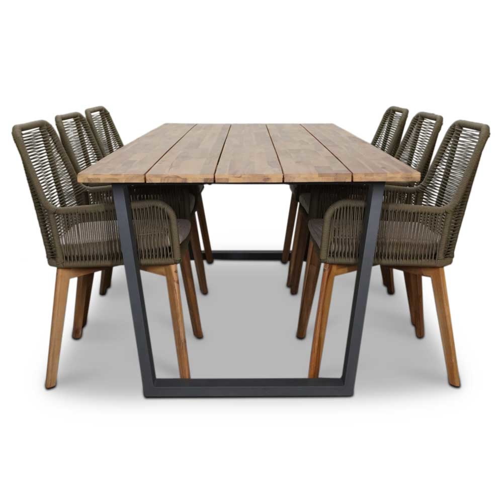 Sunbury dining tuintafel | aluminium + hardhout | 240x100cm