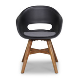 Karlstad dining tuinstoel met kussen | kunststof + hardhout | zwart