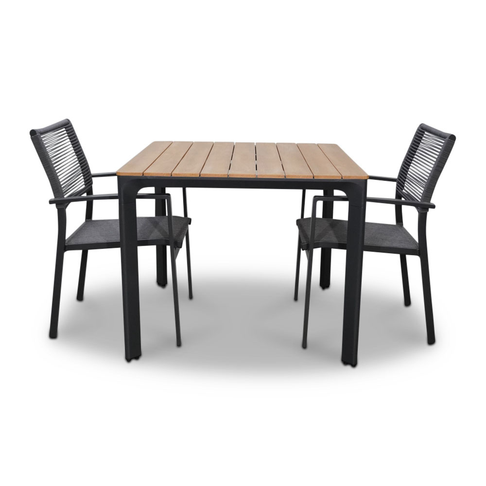 Arezzo/Vito dining tuinset 3-delig | aluminium + polywood | 90cm