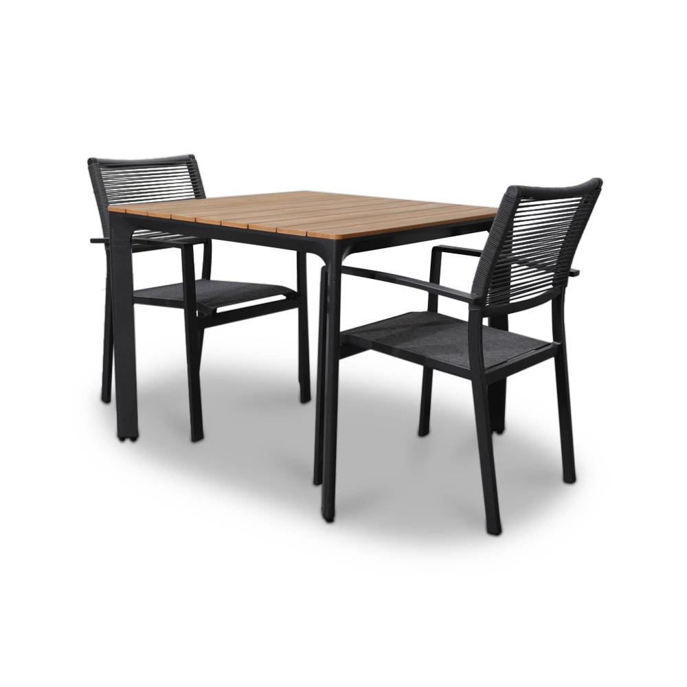 Arezzo/Vito dining tuinset 3-delig | aluminium + polywood | 90cm