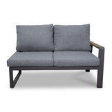 Lola hoek loungeset L-vorm 6 personen | aluminium + polywood | antraciet | 5-delig - 288x220cm