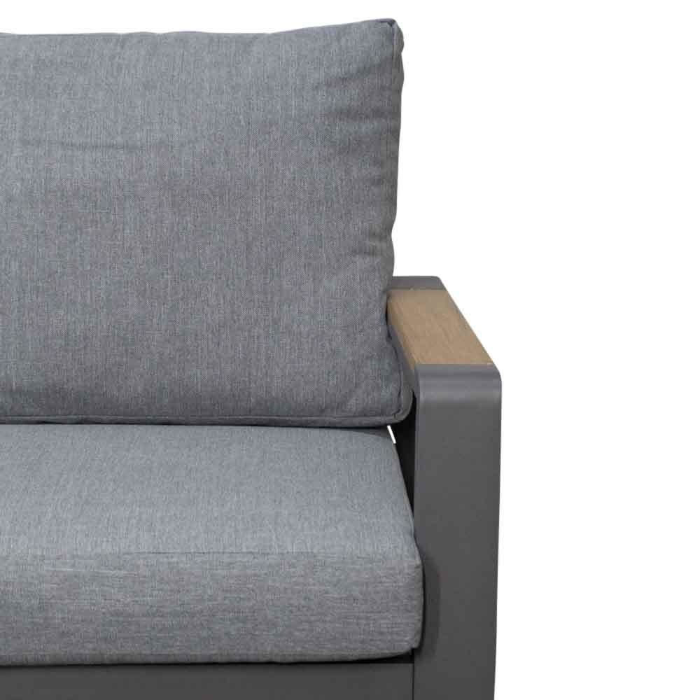 Lola hoek loungeset L-vorm 6 personen | aluminium + polywood | antraciet | 5-delig - 288x220cm