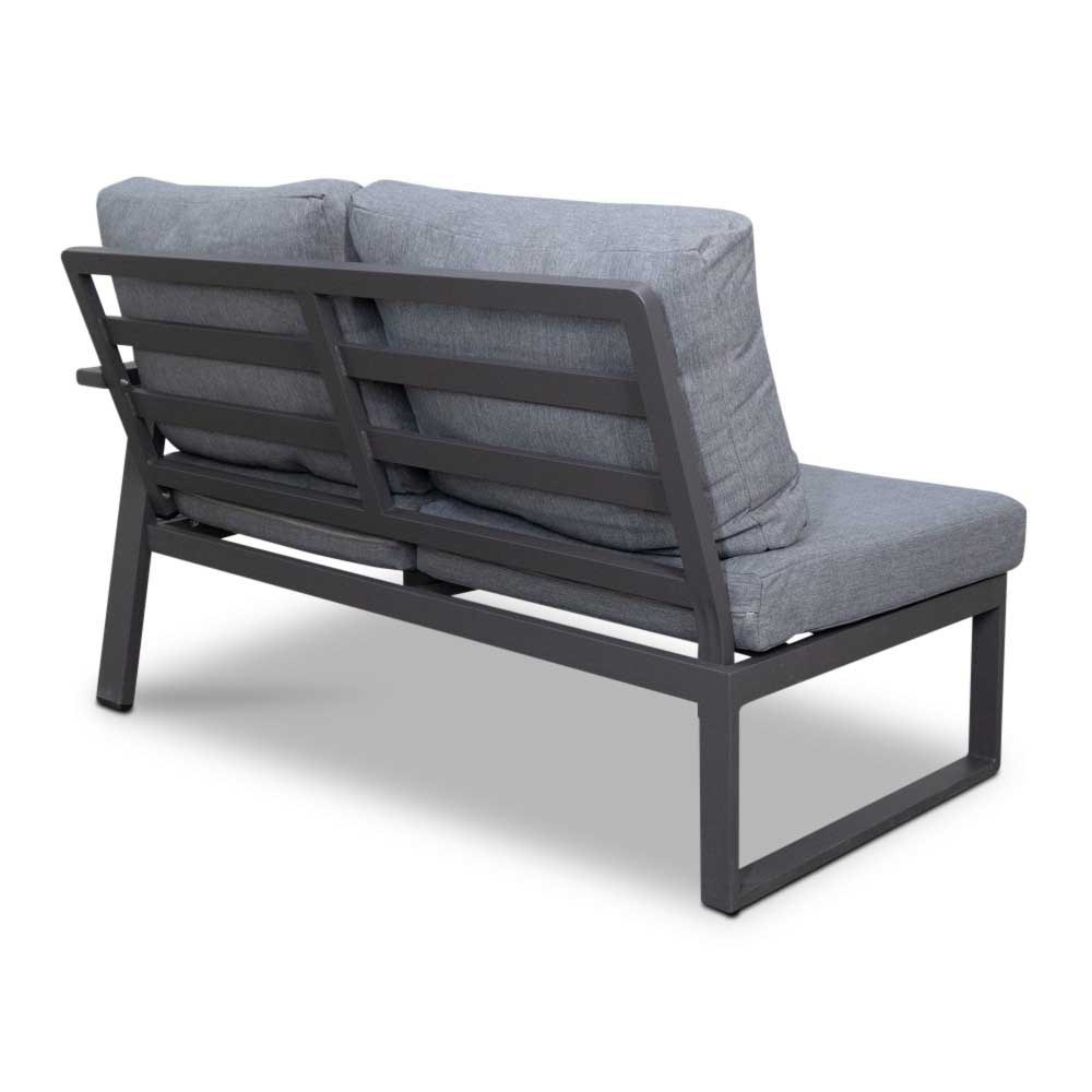 Lola hoek loungeset L-vorm 6 personen | aluminium + polywood | antraciet | 5-delig - 288x220cm