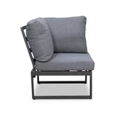 Lola hoek loungeset L-vorm 6 personen | aluminium + polywood | antraciet | 5-delig - 288x220cm