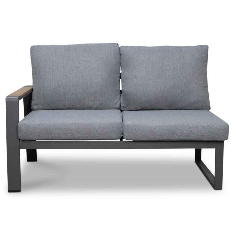 Lola hoek loungeset L-vorm 6 personen | aluminium + polywood | antraciet | 5-delig - 288x220cm