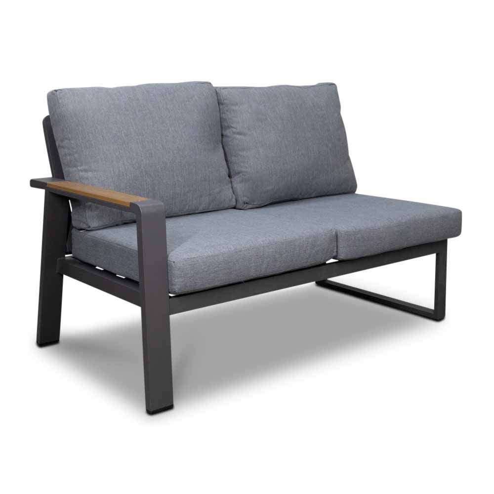 Lola hoek loungeset L-vorm 6 personen | aluminium + polywood | antraciet | 5-delig - 288x220cm