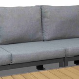 Lola hoek loungeset L-vorm 6 personen | aluminium + polywood | antraciet | 5-delig - 288x220cm