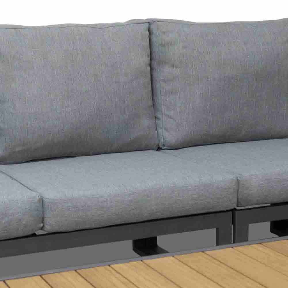 Lola hoek loungeset L-vorm 6 personen | aluminium + polywood | antraciet | 5-delig - 288x220cm