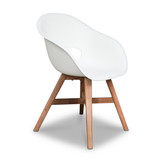 Karlstad dining tuinstoel met kussen | kunststof + hardhout | wit