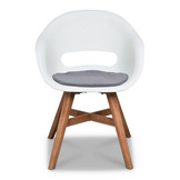 Karlstad dining tuinstoel met kussen | kunststof + hardhout | wit