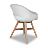 Karlstad dining tuinstoel | kunststof + hardhout | wit