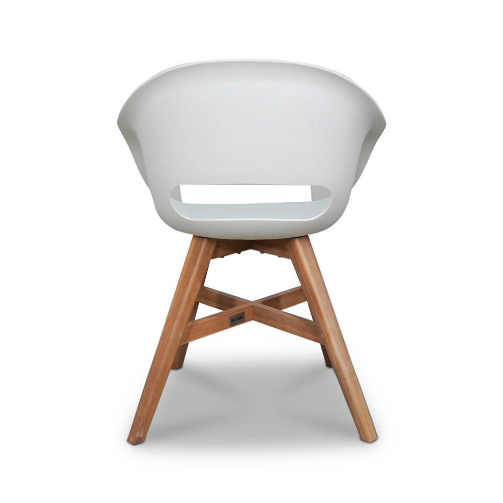 Veltis/Karlstad wit dining tuinset | 6 personen | betonlook + kunststof | 250cm