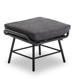 Dex loungestoel tuin met voetenbank | wicker + aluminium | Charcoal