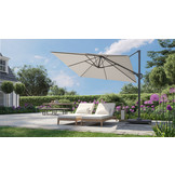 Voyager T² zweefparasol | 270x270cm met Modena parasolvoet 90kg | Light Grey