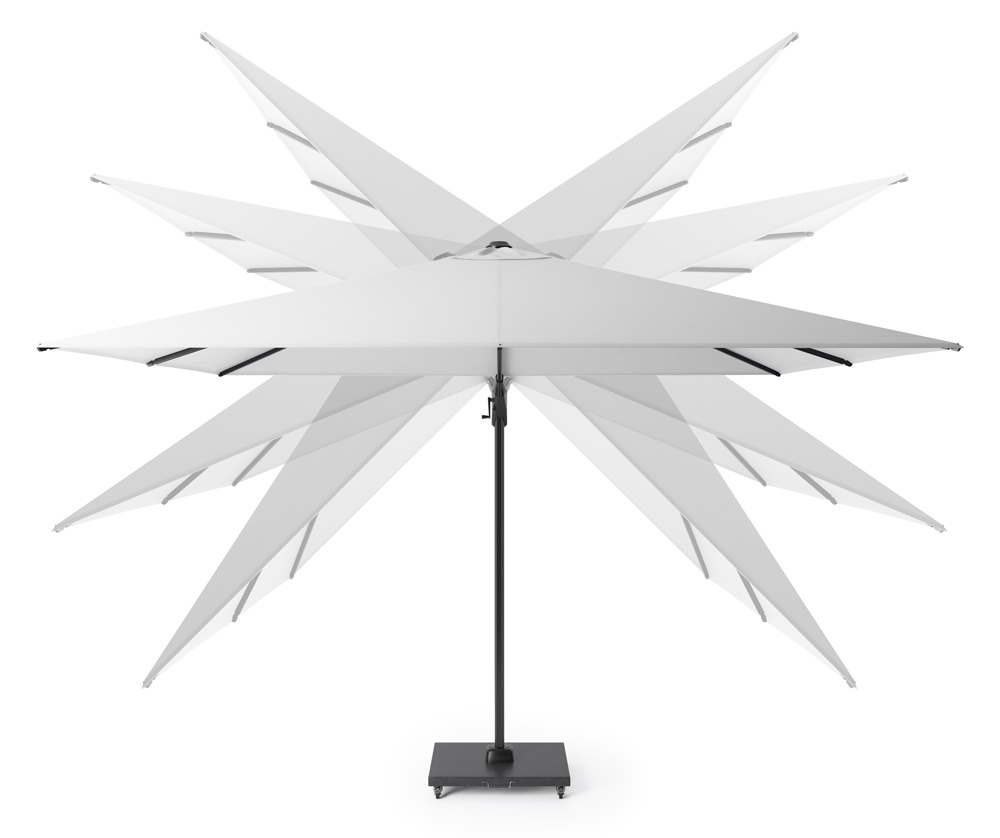 Voyager T² zweefparasol | 270x270cm met Salerno parasolvoet 90kg | antraciet