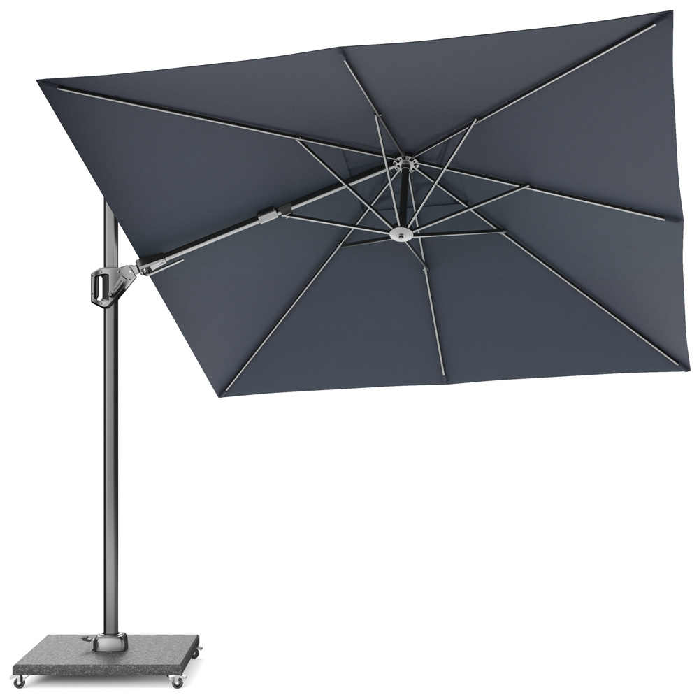 Voyager T² zweefparasol 270x270cm | antraciet + Premium Salerno parasolvoet 90kg