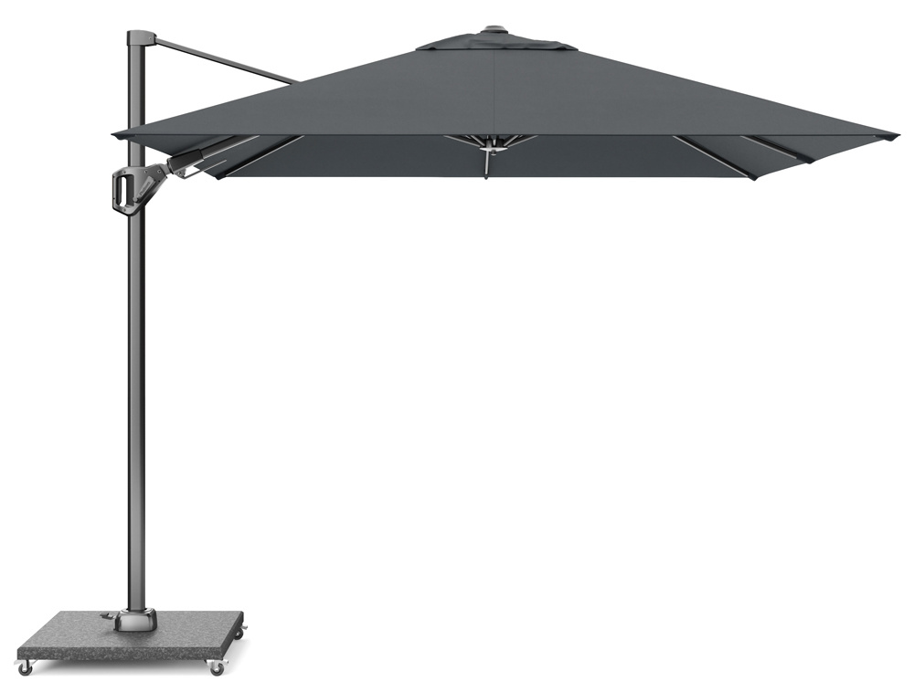 Voyager T² zweefparasol | 270x270cm met Modena parasolvoet 90kg | antraciet