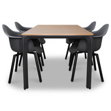 Arezzo/Montreux dining tuinset | 4 personen | aluminium + polywood | 160cm