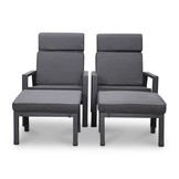 Palazzo lounge balkonset - verstelbaar 2 personen | aluminium | antraciet | 4-delig