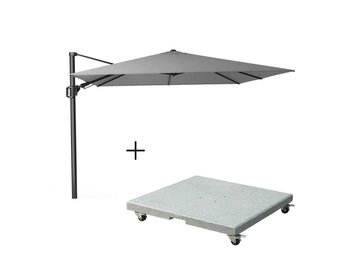 Challenger T² zweefparasol - premium doek | 300x300cm met Salerno parasolvoet 90kg | Manhattan