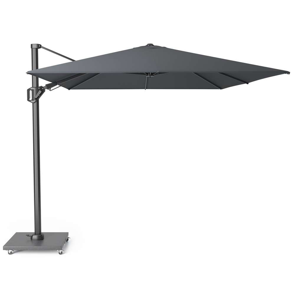 Challenger T² zweefparasol | 350x260cm met Modena parasolvoet 120kg | antraciet
