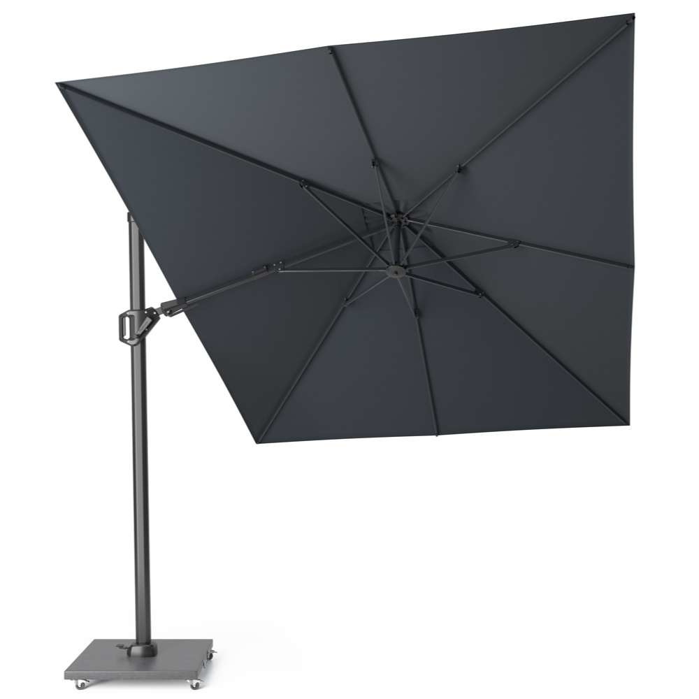Challenger T² zweefparasol | 350x260cm met Modena parasolvoet 120kg | antraciet
