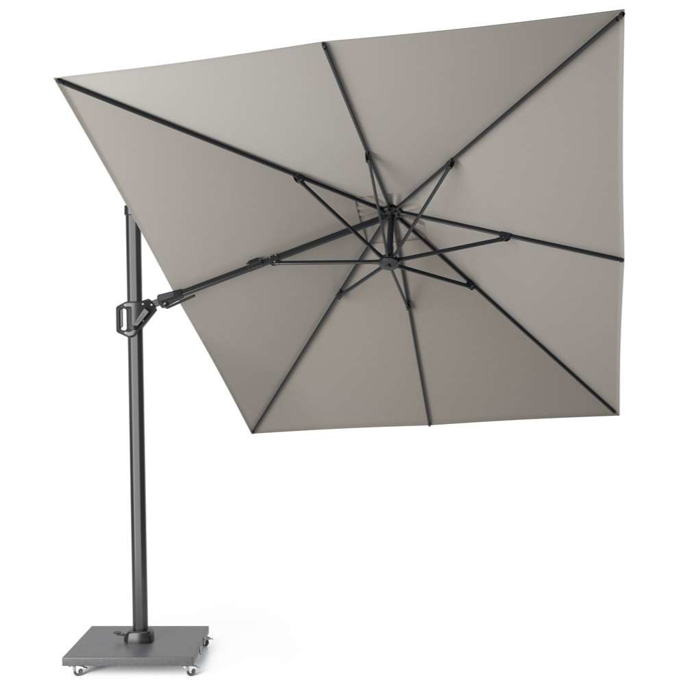 Challenger T² zweefparasol - premium doek | 350x260cm met Modena parasolvoet 120kg | Manhattan