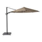 Challenger T² zweefparasol | Ø350cm rond met Modena parasolvoet 120kg | taupe