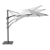 Challenger T² zweefparasol | Ø350cm rond met Modena parasolvoet 120kg | Light grey