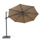 Challenger T² zweefparasol | Ø350cm rond met Modena parasolvoet 120kg | taupe
