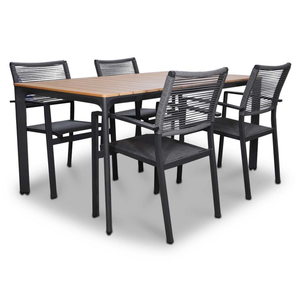 Arezzo/Vito dining tuinset 5-delig | aluminium + polywood | 160cm