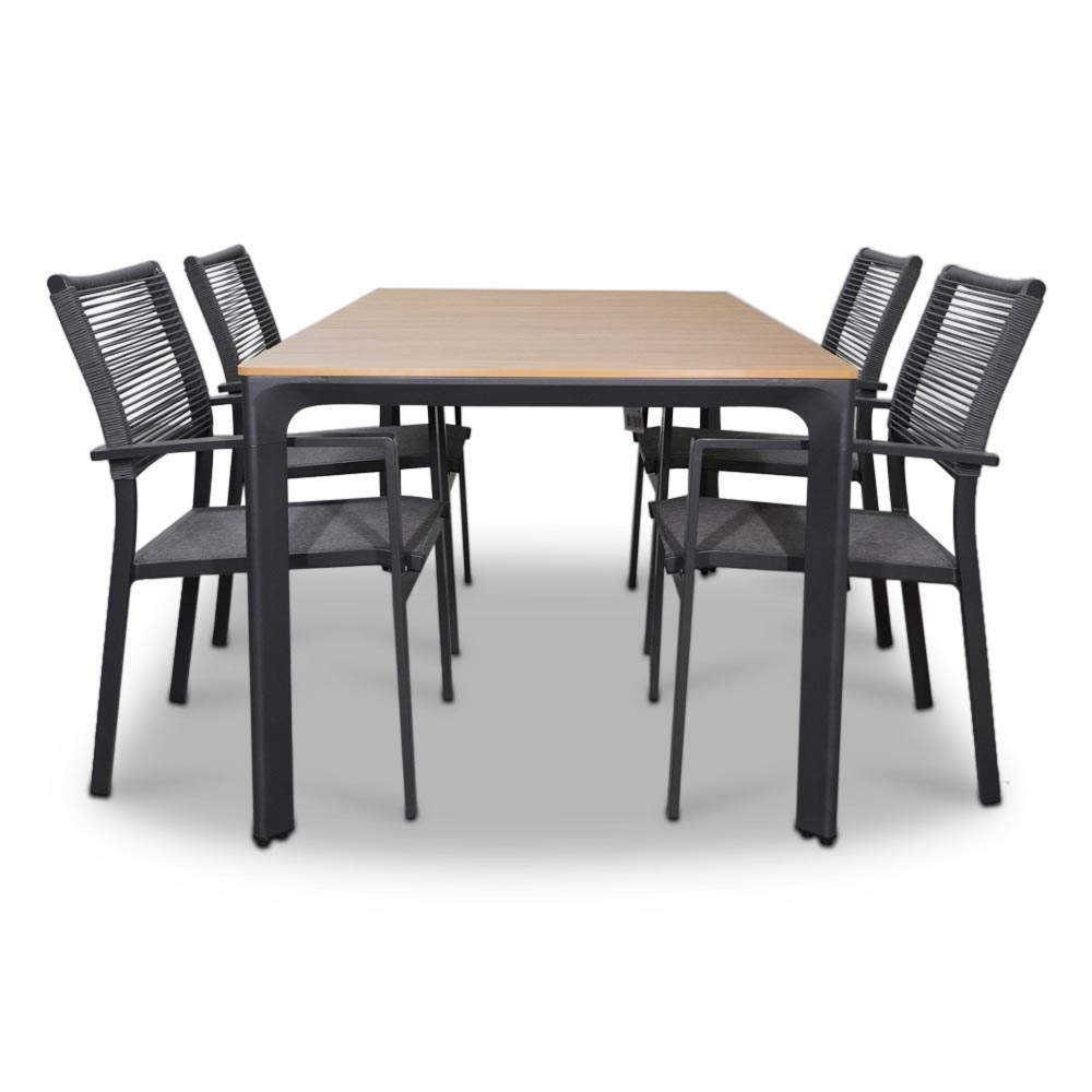 Arezzo/Vito dining tuinset 5-delig | aluminium + polywood | 160cm