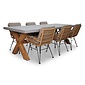 BUITEN living Norwich/Carlos taupe dining tuinset | 6 personen | betonlook + hardhout | 250cm