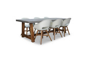 Veltis/Karlstad wit dining tuinset | 6 personen | betonlook + kunststof | 250cm