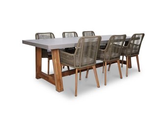 Veltis/Padua dining tuinset | 6 personen | betonlook | 250cm