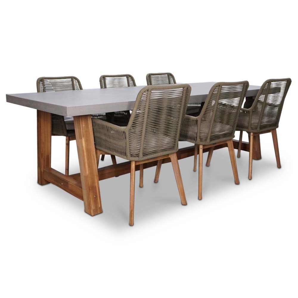 Veltis/Padua dining tuinset | 6 personen | betonlook | 250cm afbeelding