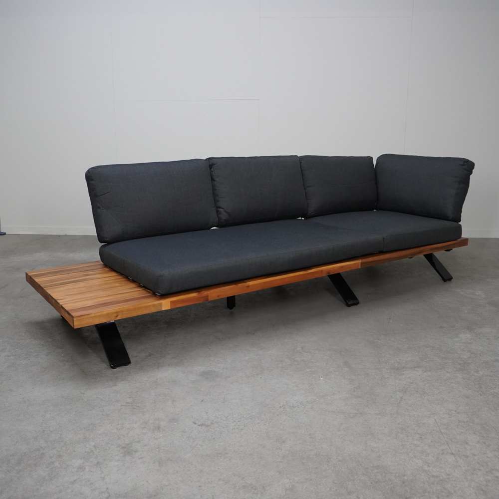 Showmodel - Alvor deluxe hoek loungeset 3-delig | aluminium + hardhout | 245x245cm | antraciet